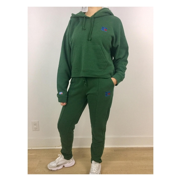 green sweatsuit
